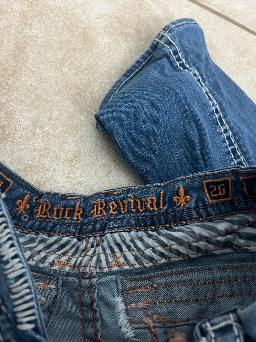 Rock Revival Blue Bootcut Jeans with Embroidered Back Pockets